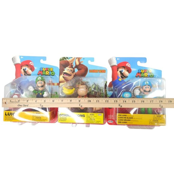 Super Mario Donkey Kong Bananas Luigi Super Mushroom Ice Flower Figures NEW - Picture 12 of 15
